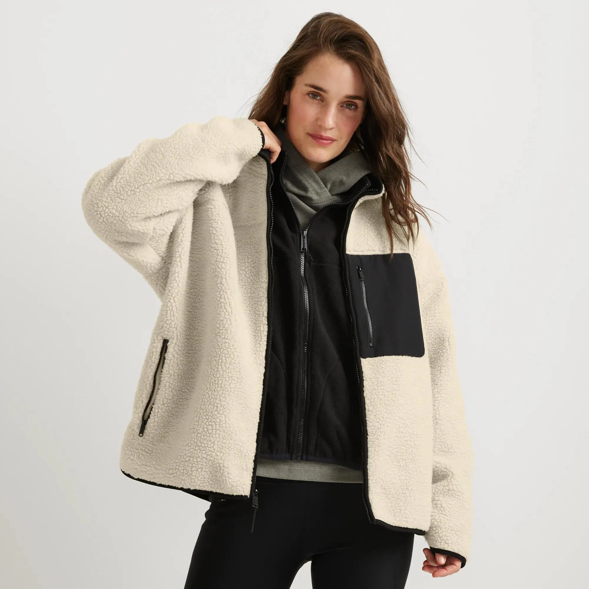 Women's Chilali Faux Shearling Fleece Jacket - Image 3