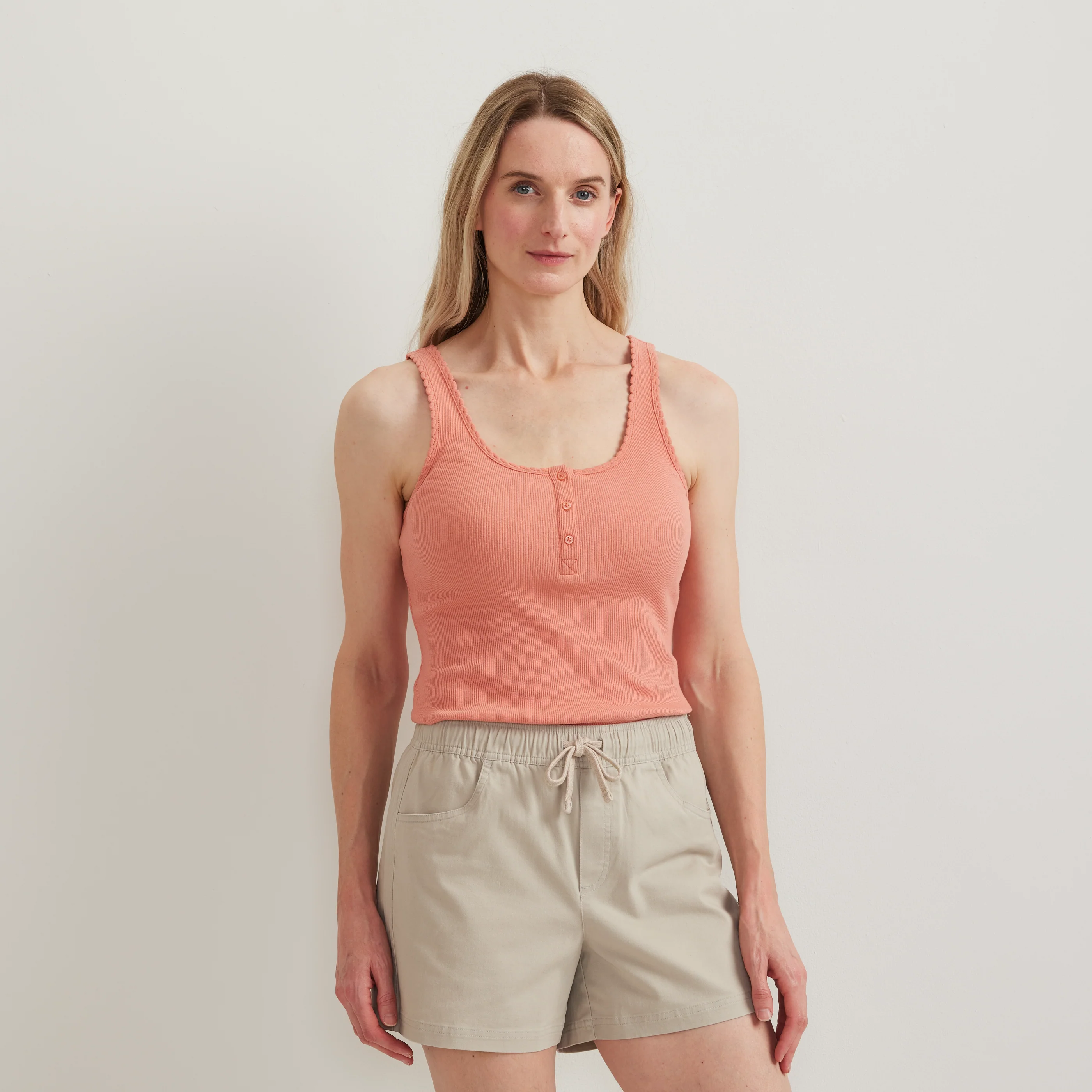 Women's Ribbed Henley Tank - Image 7