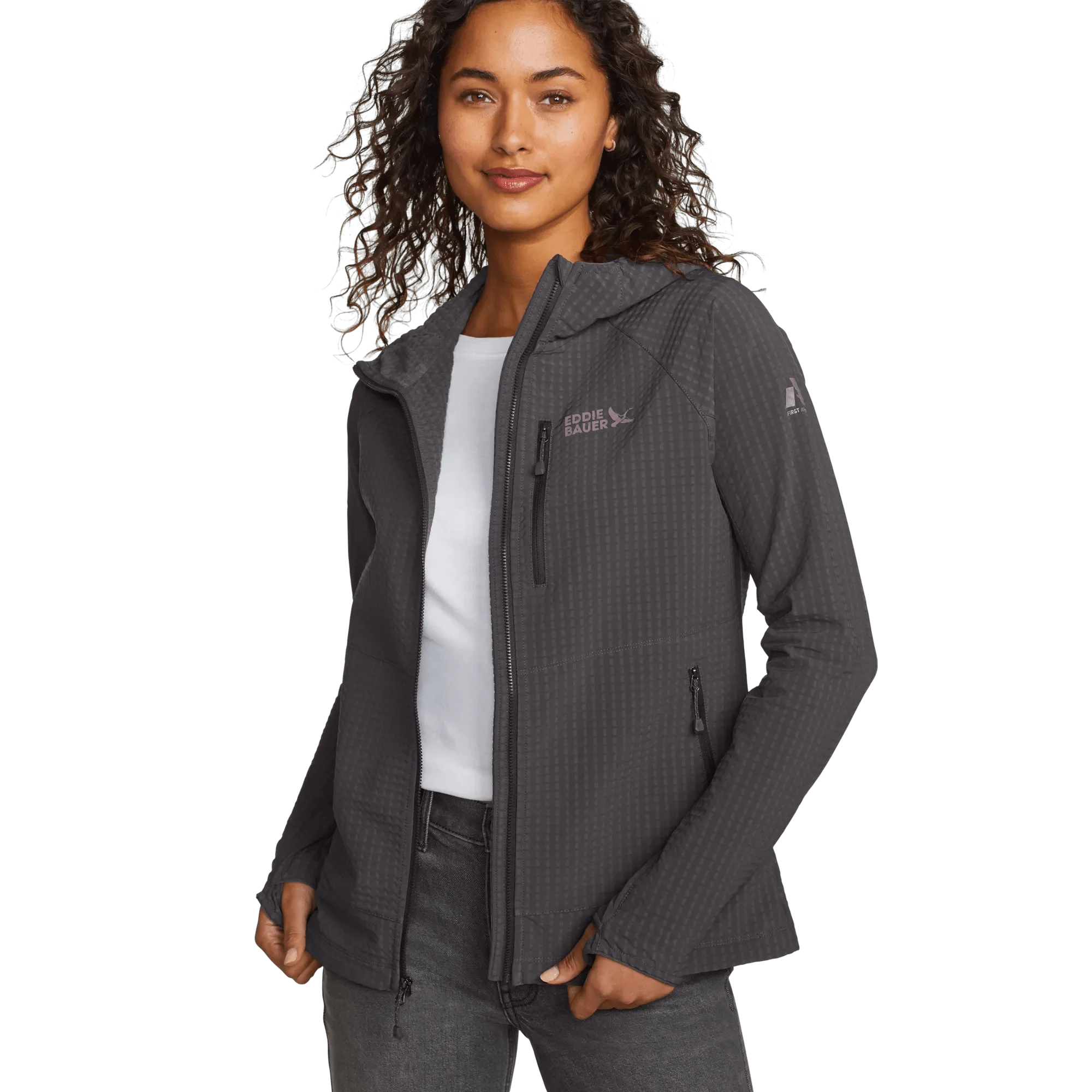 Women's Sandstone Backbone Grid Shell Hoodie - Image 6