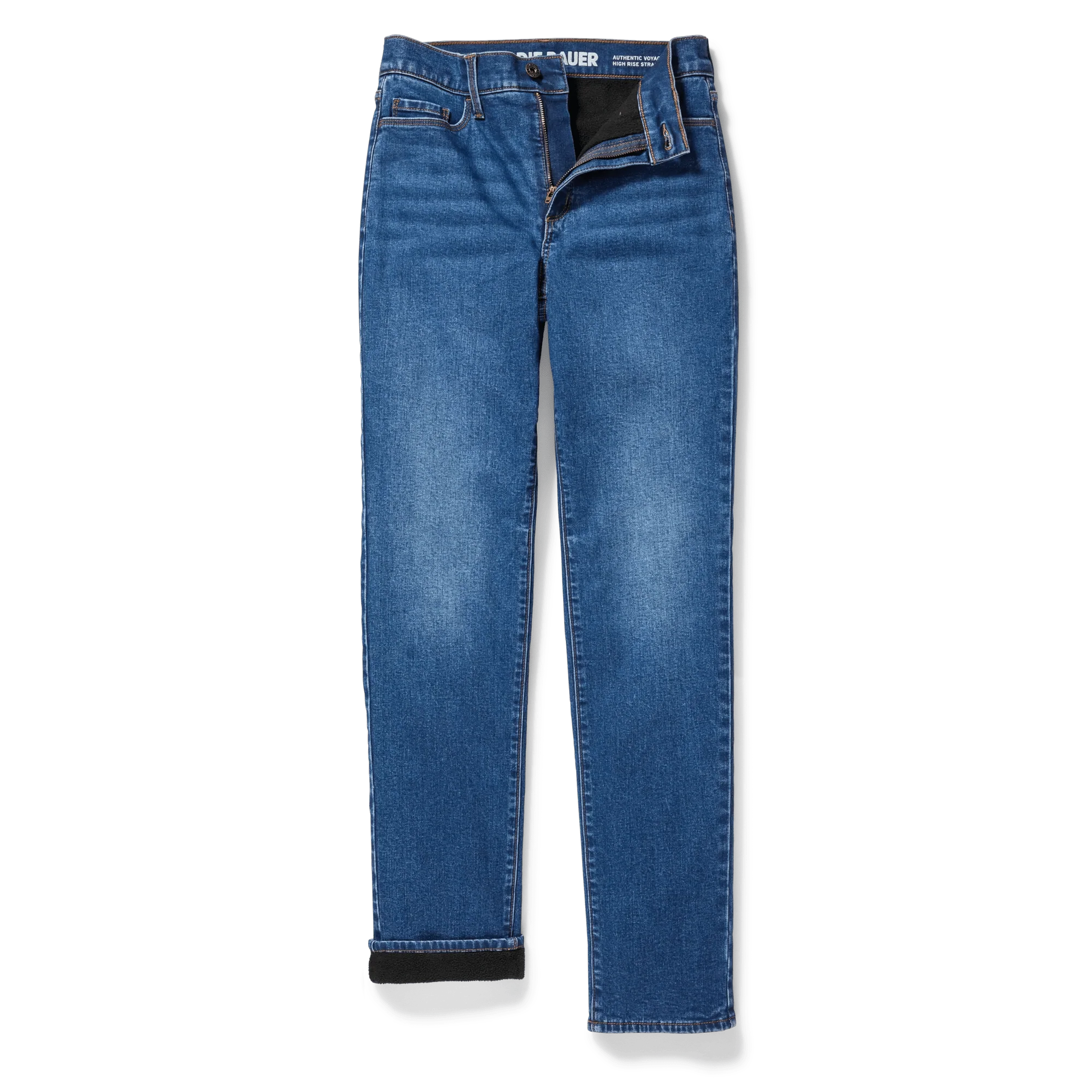 Women's Venture Stretch Fleece-Lined Slim Straight Leg Jeans - Image 5